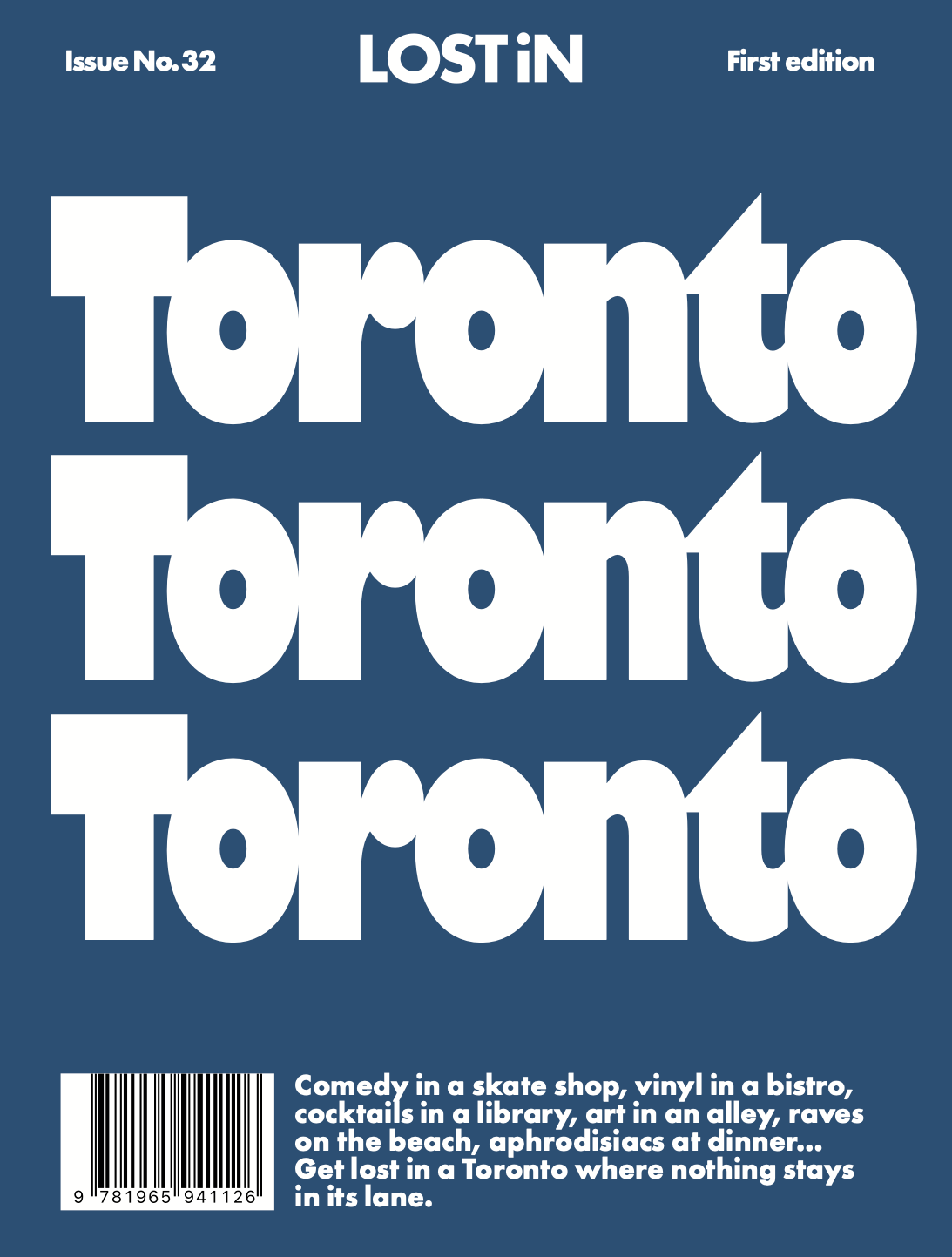 LOST iN Toronto guide cover, Issue No. 32, first edition