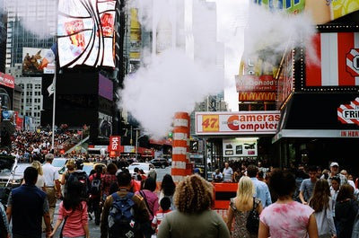 busy New York City crosswalk