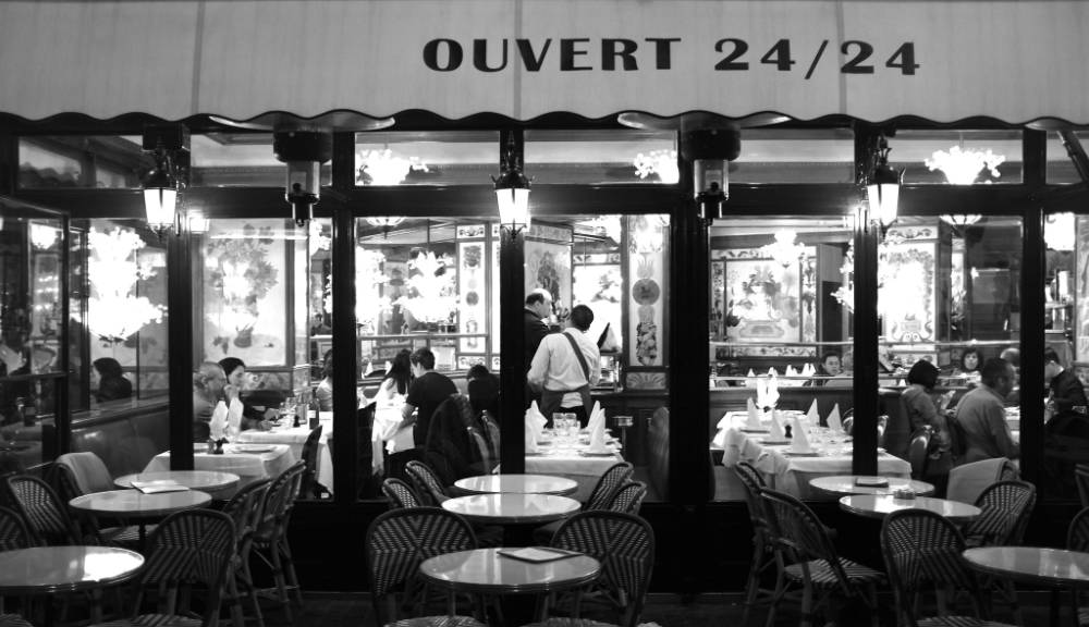 exterior view of a French restaurant